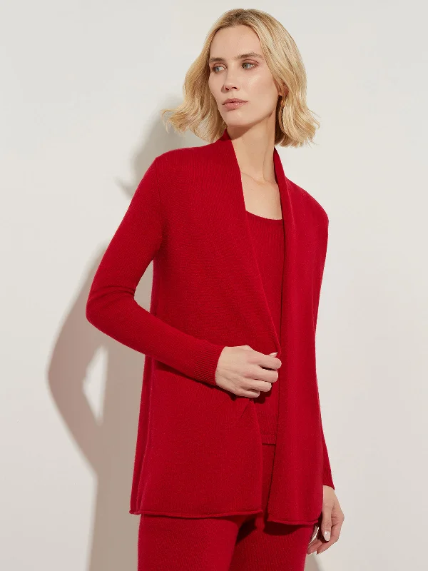 Chunky – Thick, oversized knit for a cozy lookChunky – Thick, oversized knit for a cozy lookOpen Front Cashmere Cardigan, Red Chunky – Thick, oversized knit for a cozy lookChunky – Thick, oversized knit for a cozy lookOpen Front Cashmere Cardigan, Red