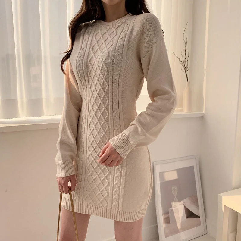 Turtleneck – High-neck style for added warmthTurtleneck – High-neck style for added warmthRibbed Bodycon Mini Sweater Dress (2 Colors) Turtleneck – High-neck style for added warmthTurtleneck – High-neck style for added warmthRibbed Bodycon Mini Sweater Dress (2 Colors)