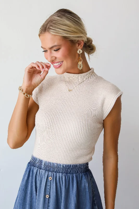 Ribbed – Sweater with textured, vertical stripesRibbed – Sweater with textured, vertical stripesSeasonal Grace Beige Sweater Top Ribbed – Sweater with textured, vertical stripesRibbed – Sweater with textured, vertical stripesSeasonal Grace Beige Sweater Top