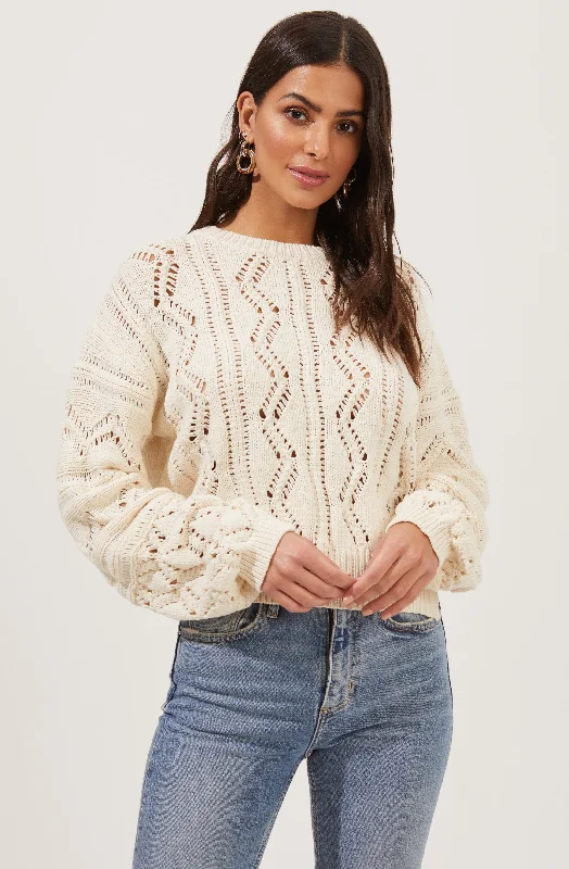 Boxy – Square, loose shapeBoxy – Square, loose shapeSoulmate Pointelle Knit Sweater