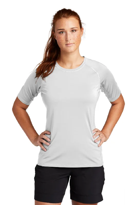Crew neck – Classic round necklineCrew neck – Classic round necklineSport-Tek Womens Rashguard Moisture Wicking Short Sleeve Crewneck T-Shirt - White Crew neck – Classic round necklineCrew neck – Classic round necklineSport-Tek Womens Rashguard Moisture Wicking Short Sleeve Crewneck T-Shirt - White