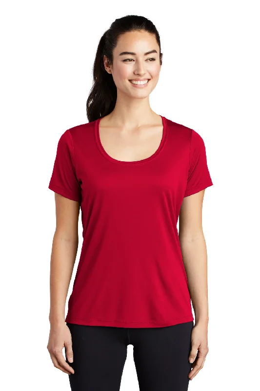 Raglan sleeve – Diagonal seam extending from the underarm to neckline, giving a sporty lookRaglan sleeve – Diagonal seam extending from the underarm to neckline, giving a sporty lookSport-Tek Womens Moisture Wicking Short Sleeve Scoop Neck T-Shirt - True Red Raglan sleeve – Diagonal seam extending from the underarm to neckline, giving a sporty lookRaglan sleeve – Diagonal seam extending from the underarm to neckline, giving a sporty lookSport-Tek Womens Moisture Wicking Short Sleeve Scoop Neck T-Shirt - True Red