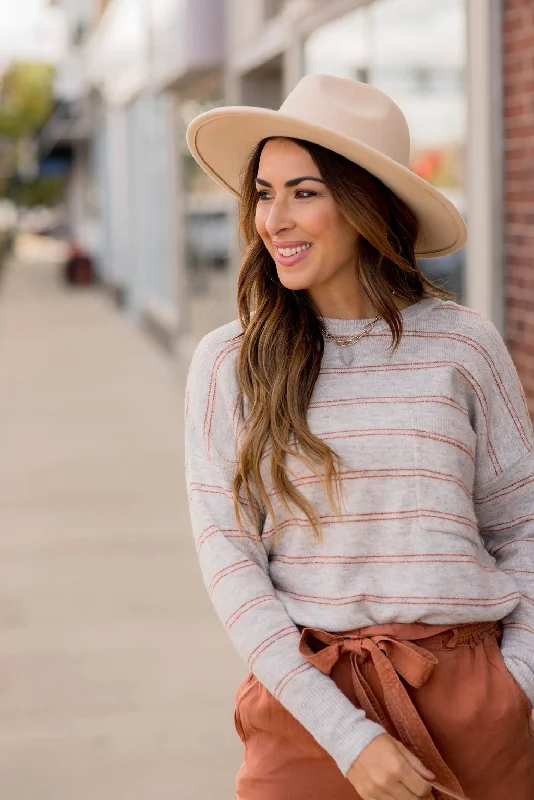 Turtleneck – High-neck style for added warmthTurtleneck – High-neck style for added warmthStriped So Soft Pocket Sweater