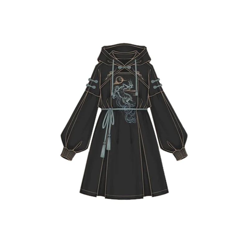 Black Hooded Dress