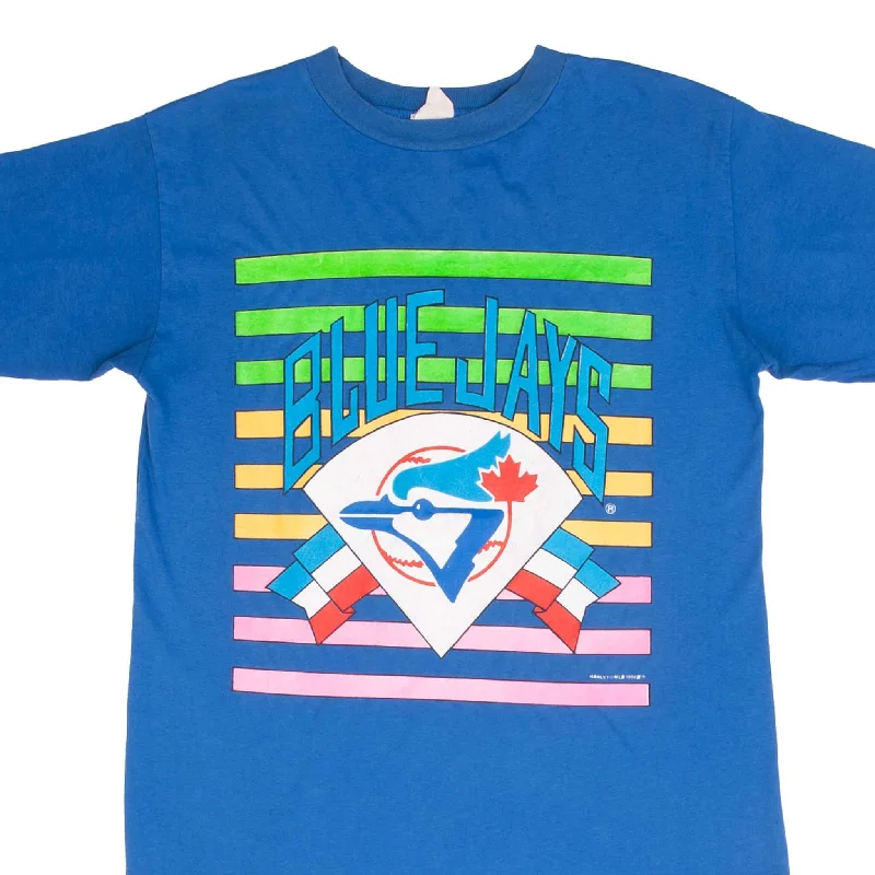 Knit – Soft and stretchy fabric with a knitted textureKnit – Soft and stretchy fabric with a knitted textureVINTAGE MLB TORONTO BLUE JAYS 1991 TEE SHIRT SIZE MEDIUM Knit – Soft and stretchy fabric with a knitted textureKnit – Soft and stretchy fabric with a knitted textureVINTAGE MLB TORONTO BLUE JAYS 1991 TEE SHIRT SIZE MEDIUM