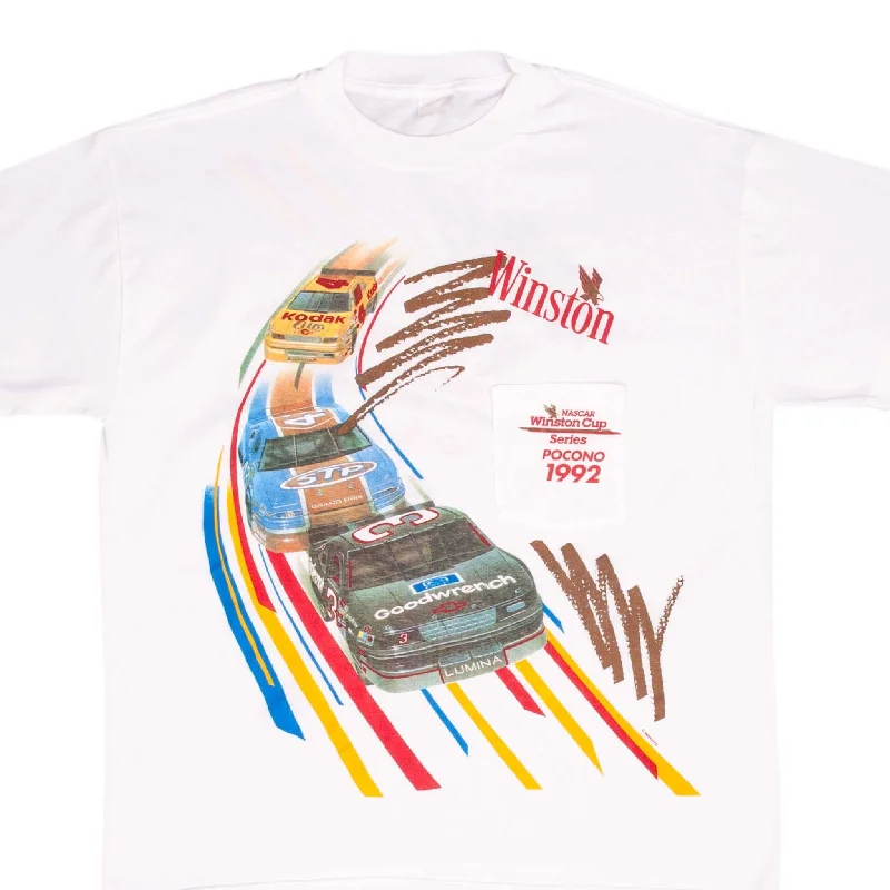 Ruffled – T-shirt with frills or ruffles at the sleeves or hemRuffled – T-shirt with frills or ruffles at the sleeves or hemVINTAGE NASCAR WINSTON CUP SERIES POCONO 1992 TEE SHIRT LARGE MADE IN USA Ruffled – T-shirt with frills or ruffles at the sleeves or hemRuffled – T-shirt with frills or ruffles at the sleeves or hemVINTAGE NASCAR WINSTON CUP SERIES POCONO 1992 TEE SHIRT LARGE MADE IN USA