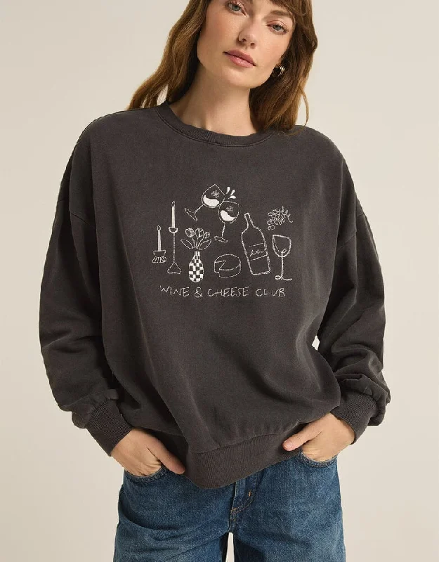 V-neck – Sweater with a V-shaped necklineV-neck – Sweater with a V-shaped necklineWine Club Sunday Sweatshirt in Black Sand V-neck – Sweater with a V-shaped necklineV-neck – Sweater with a V-shaped necklineWine Club Sunday Sweatshirt in Black Sand
