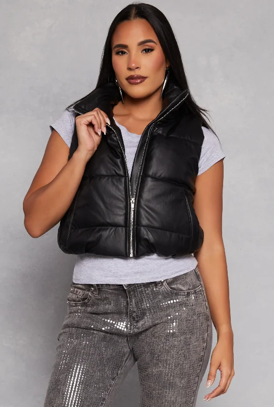 women's waistcoats with round neckswomen's waistcoats with round necksFaux Leather Cropped Puffer Vest women's waistcoats with round neckswomen's waistcoats with round necksFaux Leather Cropped Puffer Vest