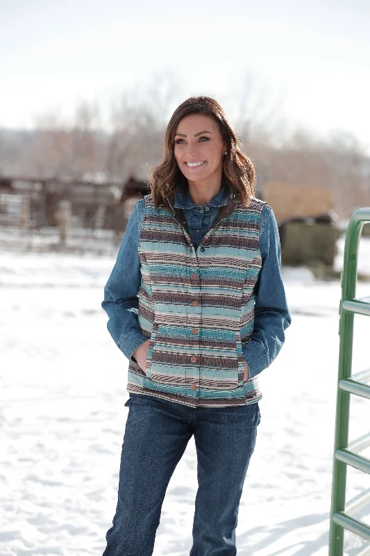 women's long waistcoatswomen's long waistcoatsCinch Ladies Turquoise/Brown Stripe Reversible Vest women's long waistcoatswomen's long waistcoatsCinch Ladies Turquoise/Brown Stripe Reversible Vest