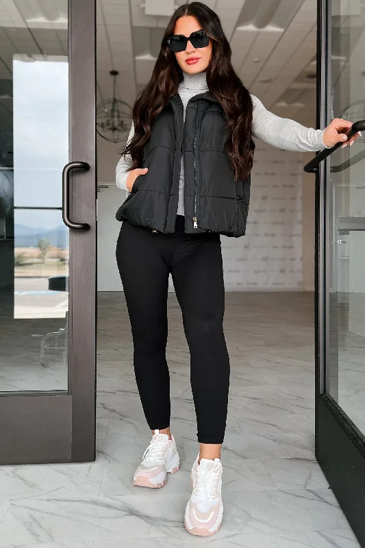 female waistcoatsfemale waistcoatsCity Tours Puffer Vest (Black)