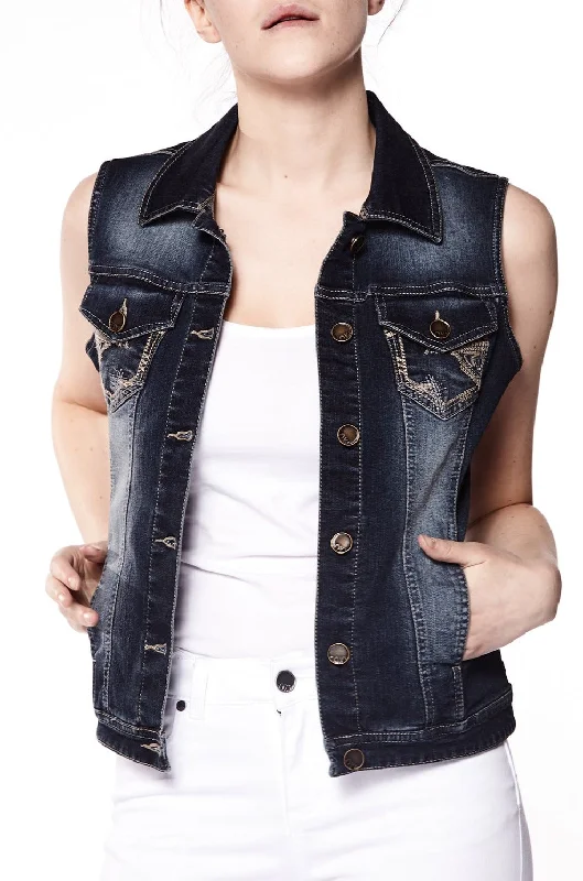 women's waistcoats that are fast-dryingwomen's waistcoats that are fast-dryingMANDY - Ladies Denim Vest - Dark Indigo Rinse women's waistcoats that are fast-dryingwomen's waistcoats that are fast-dryingMANDY - Ladies Denim Vest - Dark Indigo Rinse
