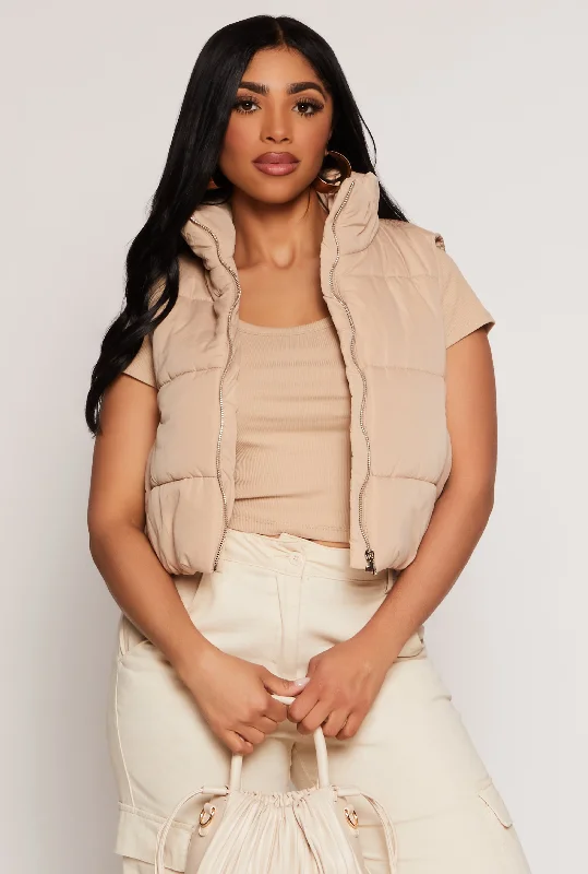 women's waistcoats made of cotton blendwomen's waistcoats made of cotton blendZip Front Cropped Puffer Vest women's waistcoats made of cotton blendwomen's waistcoats made of cotton blendZip Front Cropped Puffer Vest