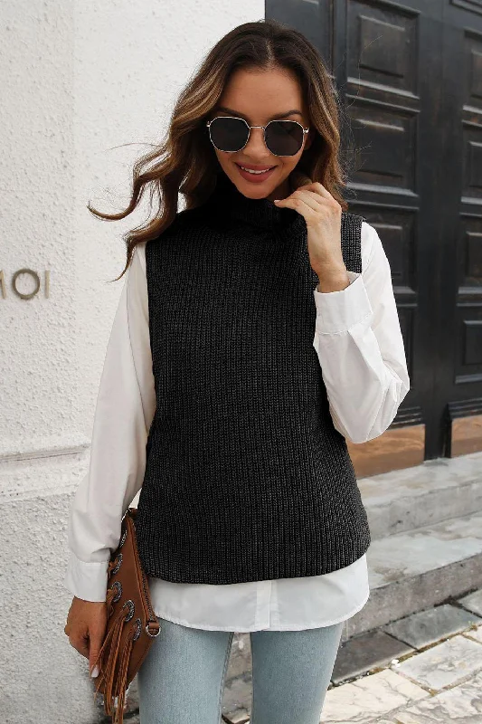 warm women's waistcoatswarm women's waistcoatsRibbed Mock Neck Sleeveless Sweater Vest warm women's waistcoatswarm women's waistcoatsRibbed Mock Neck Sleeveless Sweater Vest