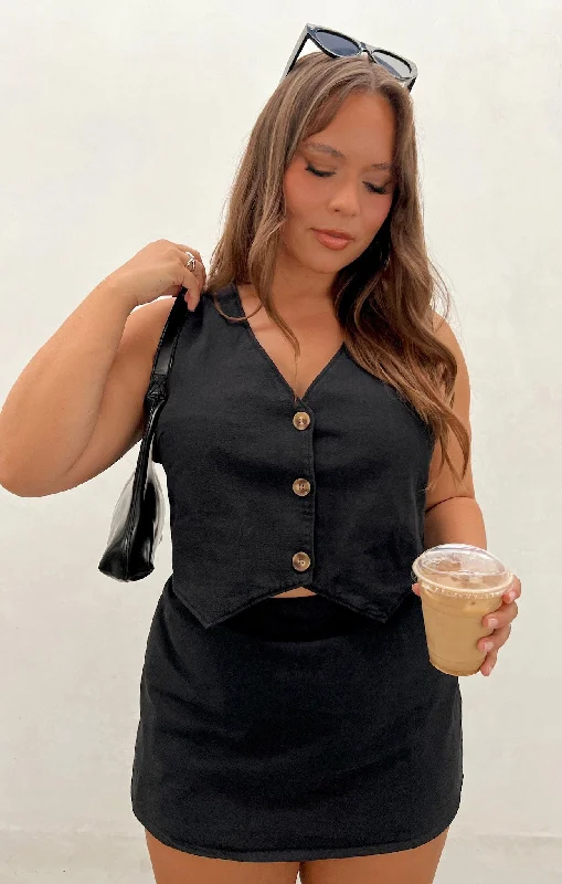 women's waistcoats for summerwomen's waistcoats for summerVicky Vest Top ~ Black Denim women's waistcoats for summerwomen's waistcoats for summerVicky Vest Top ~ Black Denim
